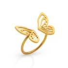 Gold Plated Ring Fashion Jewelry 18K Gold Plated Stainless Steel Butterfly Ring For Women