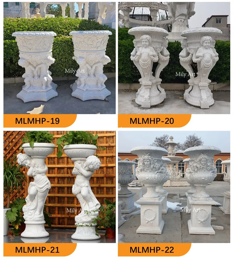  Large Marble Flower Pots Planters