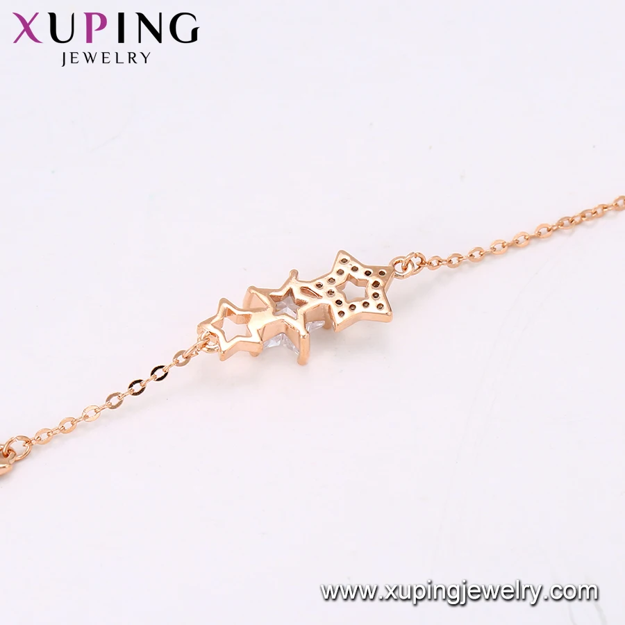 bracelet-153 xuping Elegant simple fashion star temperament zircon rose gold star diamond bracelet