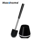 Toilet Brush Masthome Brush And Holder Set Hygienic Silicone Luxury Flexible Toilet Brush Black