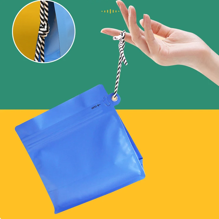 Cheap Custom Matte Eight Side Seal Square Coffee Bag With Lanyard and Air Valve Moisture-proof 125g 250g 500g Coffee Bag
