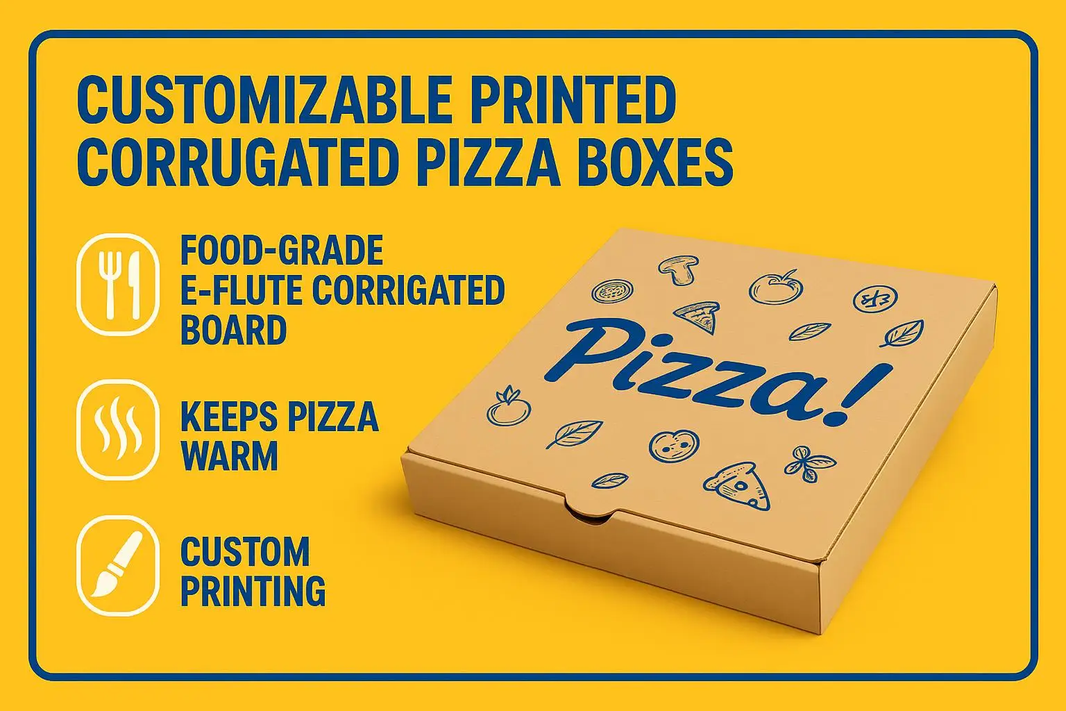 Custom Printed Disposable Kraft Paper Pizza Box for Pizzeria and Takeaway Food Packaging - detail 3