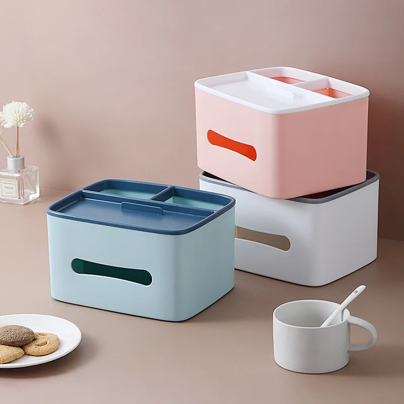 2023 Household Tissue Living Room Coffee Dining Table Plastic storage cabinet Napkin Paper Storage Box Tissue box