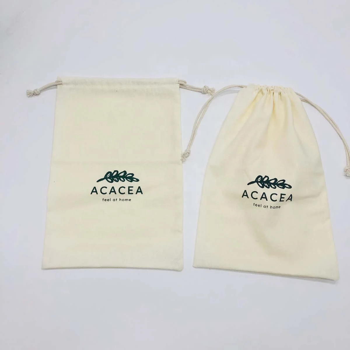 20*25 Cm Beige Cotton Linen Drawstring Bag Organic Natural Muslin Gift Jewelry Dust Bag With Logo Printed