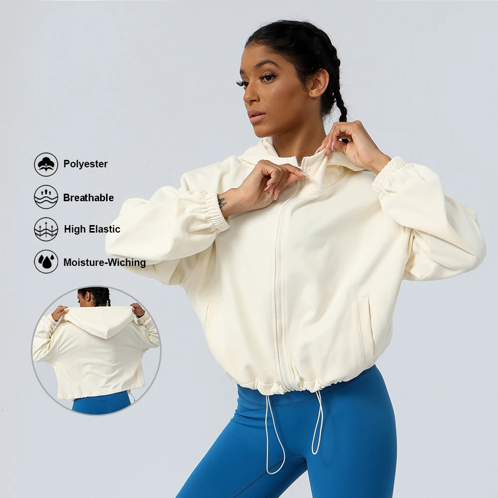 New Design Loose Zipper Women Yoga Long Sleeve Hoodies Yoga Sportswear Jacket