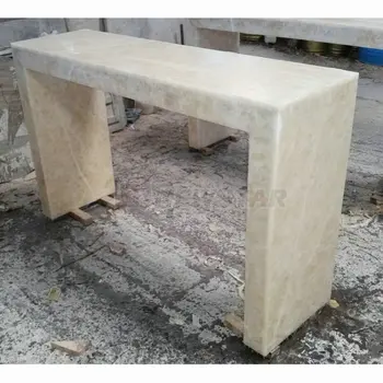 Waterfall design U shape long narrow bar tables tv console table living room furniture