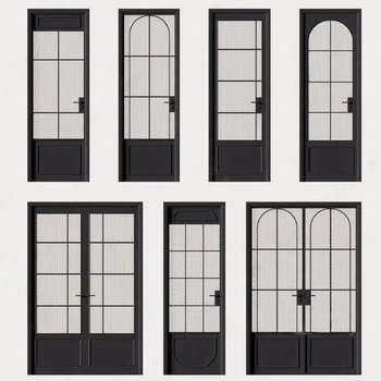 ALUFRONT Slimline Series Modern Luxury French Door with Waterproof Design Glass Swing Exterior Doors for Hotel & Villa Use