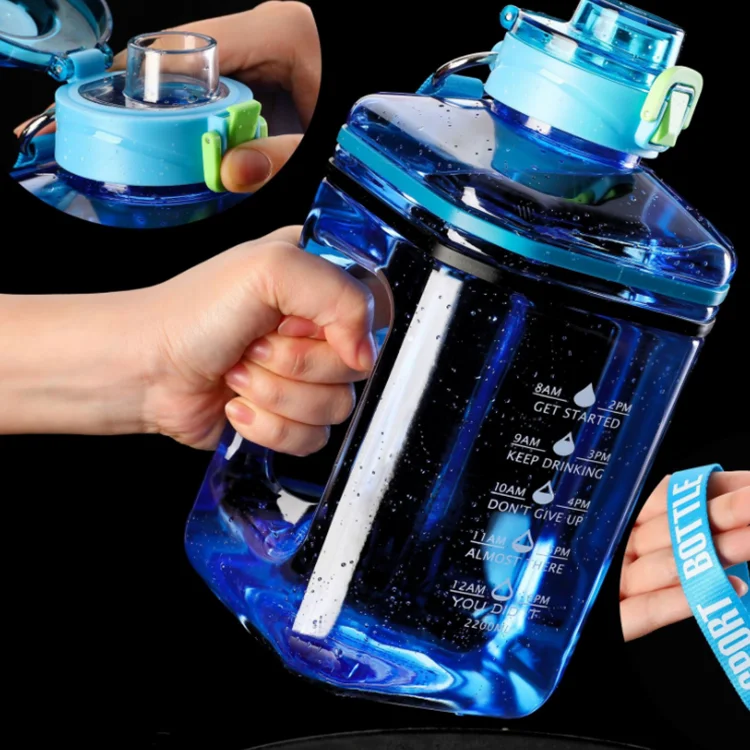 New Arrival BPA Free Leakproof Larger 2.2L Gym Fitness Water Bottle With Handle