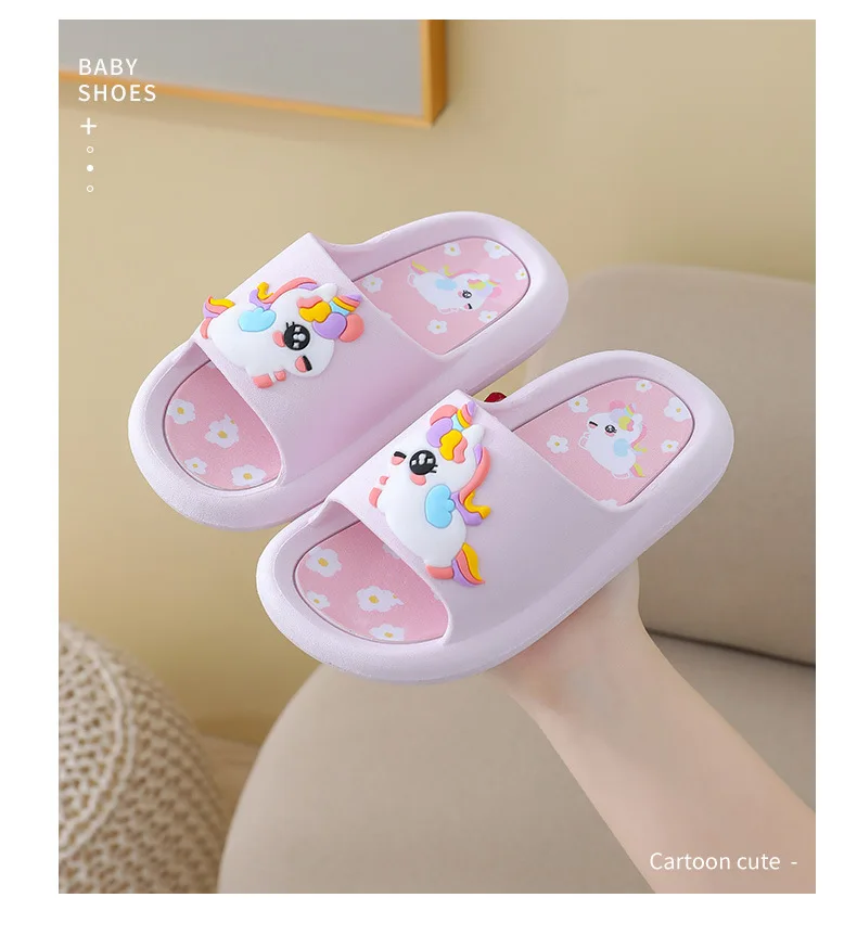 2023 New Cute Fashion Children's Slippers for Boys Anti-Slip Soft Bottom Printed Design for Indoor and Outdoor Use factory