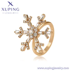 C000018164 Xuping Jewelry Elegant and exquisite synthetic CZ snowflake with diamond 18K gold fashion ring