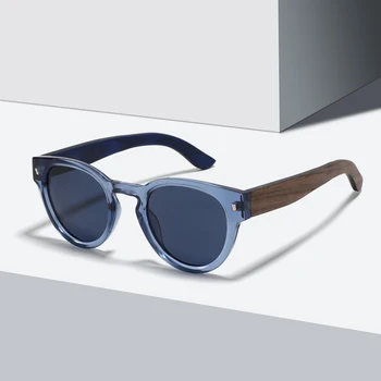 Hot Selling Trendy fashion laminated wood temple polarized wooden sunglasses customized