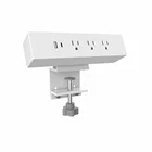 Pc Power Socket PC Fire Retardant Plastic AC Power Table Plug Socket Outlet Office Desk Clamp Socket