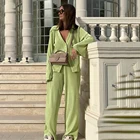 Set Women Casual Pants Long Sleeve T Shirt Ribbed Women Clothing 2 Piece Pants Set