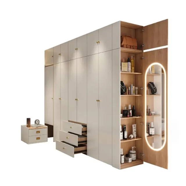 Modern custom simple design particle board wardrobe clothes organizer wardrobes bedroom closet furniture