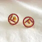 Earrings Drop Shipping Silver Needle Letter F Inlaid Diamond Earrings Simple Small Stud Earrings For Women