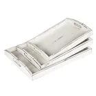 Of Trays Set Of 3 Rustic White Wooden Nesting Serving Trays With Oval Cutout Handles
