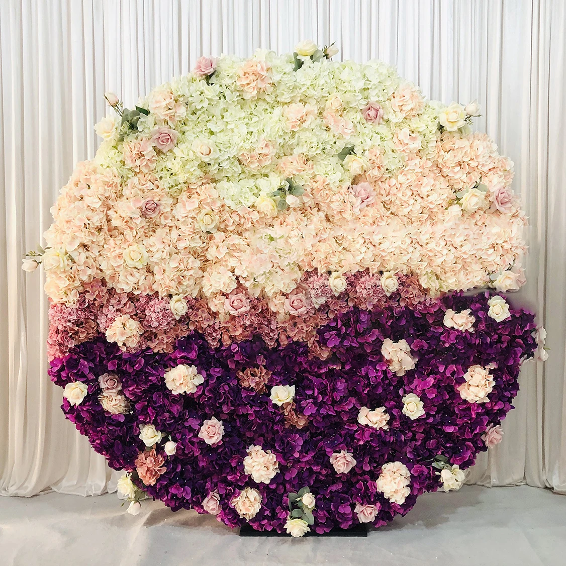 New Round Pink Wedding Flower Wall Backdrop Flowers For Decoration Wedding Artificial