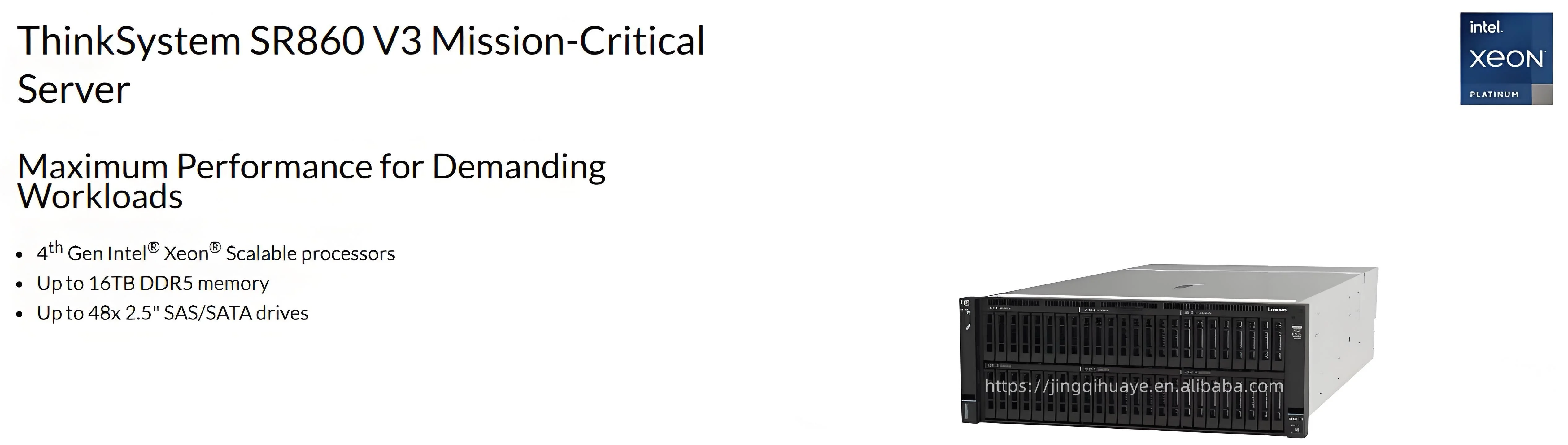 Original Lenovo SR860 V3 4U Enterprise Servers 4th Gen Processors 48x 2.5-inch Hot-swap Hard Drives for lenovo Server