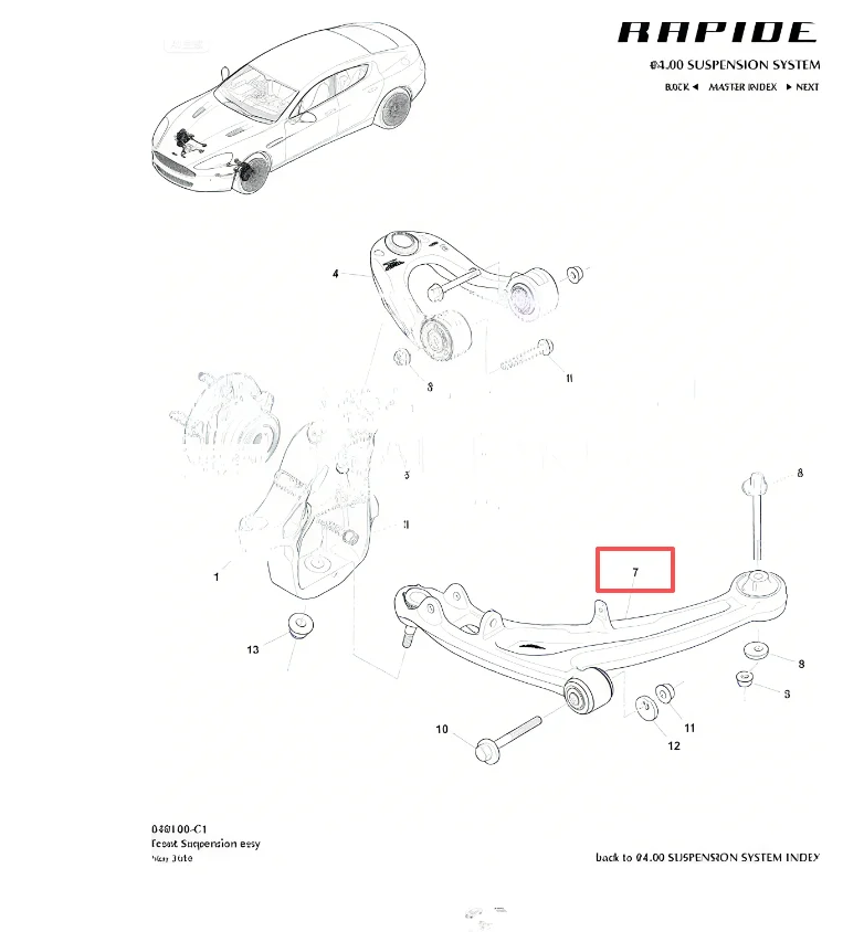2025 Hot Sale Aluminum Alloy Accessories Car Front Lower Control Arm For Aston Martin Rapide DB9 Vantage 2007-2017 AD43-3A052-AA supplier