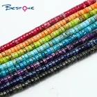 Beads Flat Round Disc Natural Stone Loose Beads Heishi Beads For Bracelet Making Heishi Beads