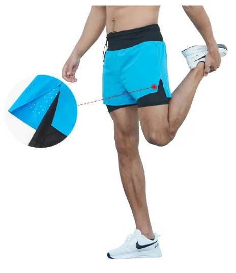 product b571 customized logo men running sports wear fitness breathable 2 in 1 shorts trail run shorts-3