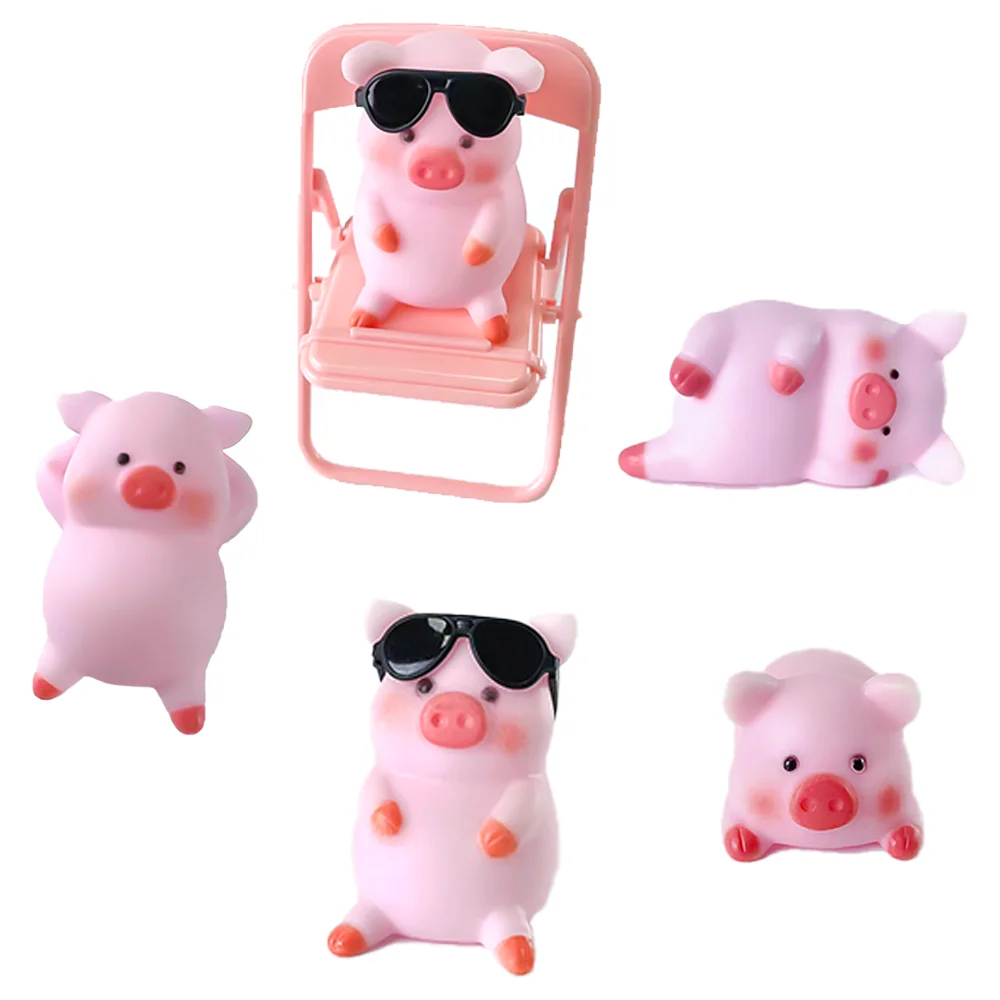 USSE Hot Selling Pig Silicone Bath Toys, Pig Bath Toy Bulk Tiny Float and Squeak Pink Piggy Bathtub Toys for Bath