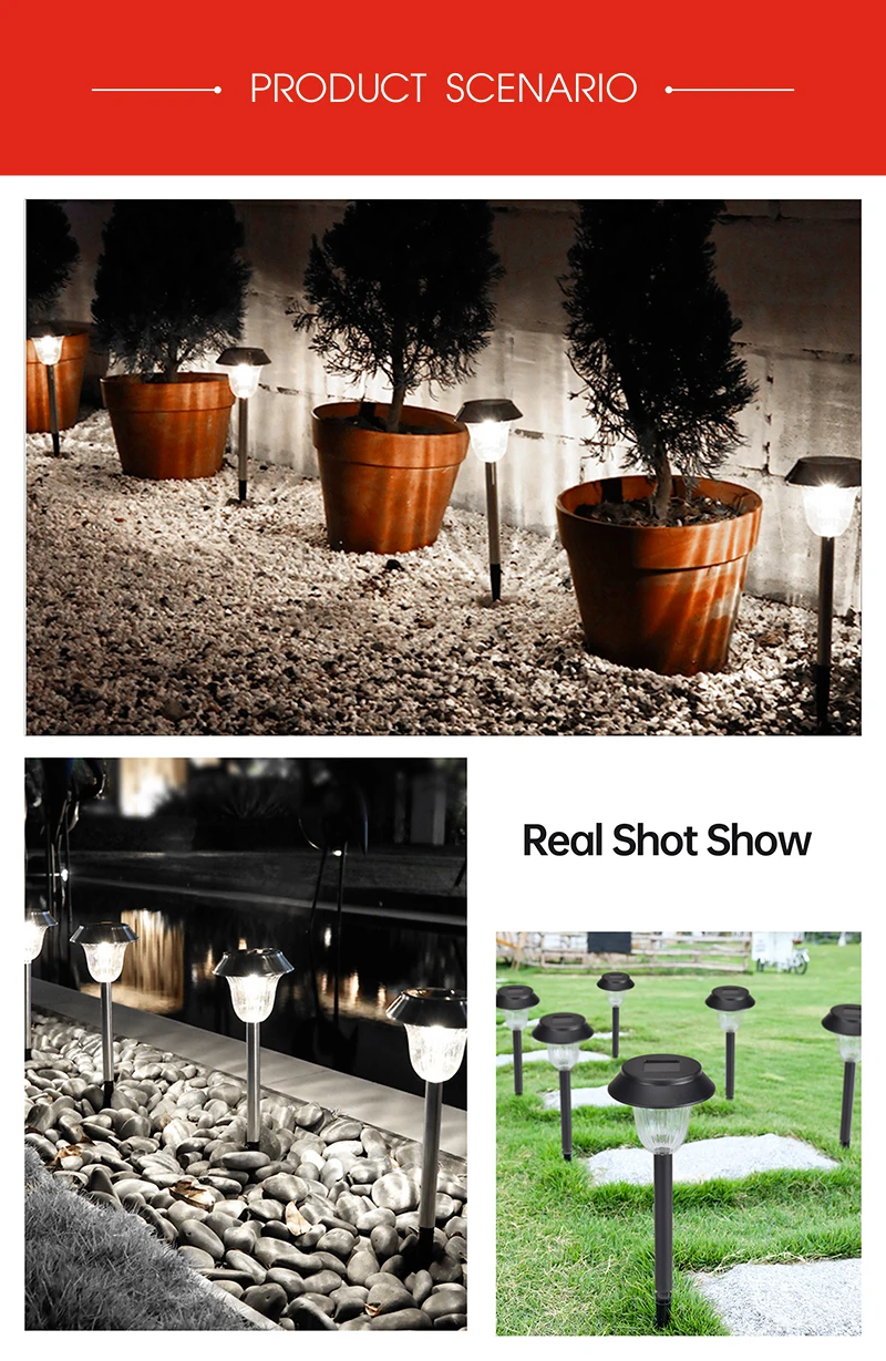 Outdoor Easy Install Pathway Yard Villa Decoration Solar Lawn Light waterproof solar led garden light