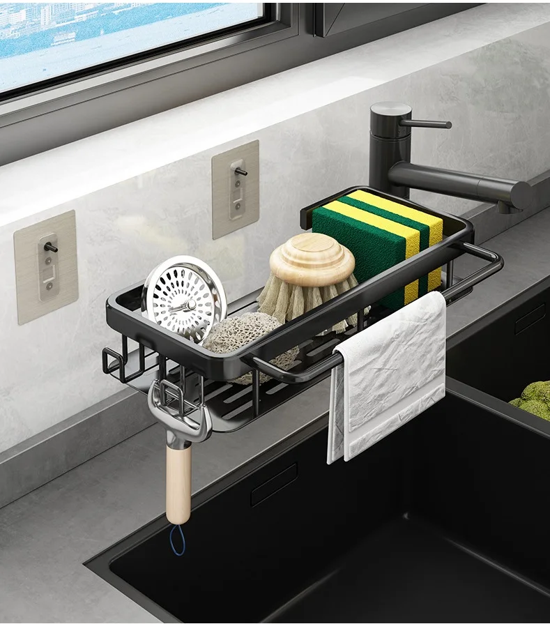 Sink Shelf Kitchen Sinks Organizer Soap Sponge Holder Sink Drain Rack Storage Basket