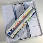 Watercolor Set Amazon Hot Selling Watercolor Paint Cake 12/24/48 Colors Solid Water Color Paint Set With Free Brush