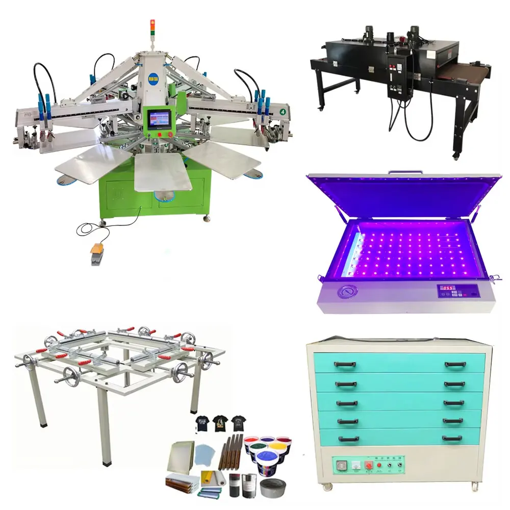 product 3 color automatic screen printing press machine with all stuff-2