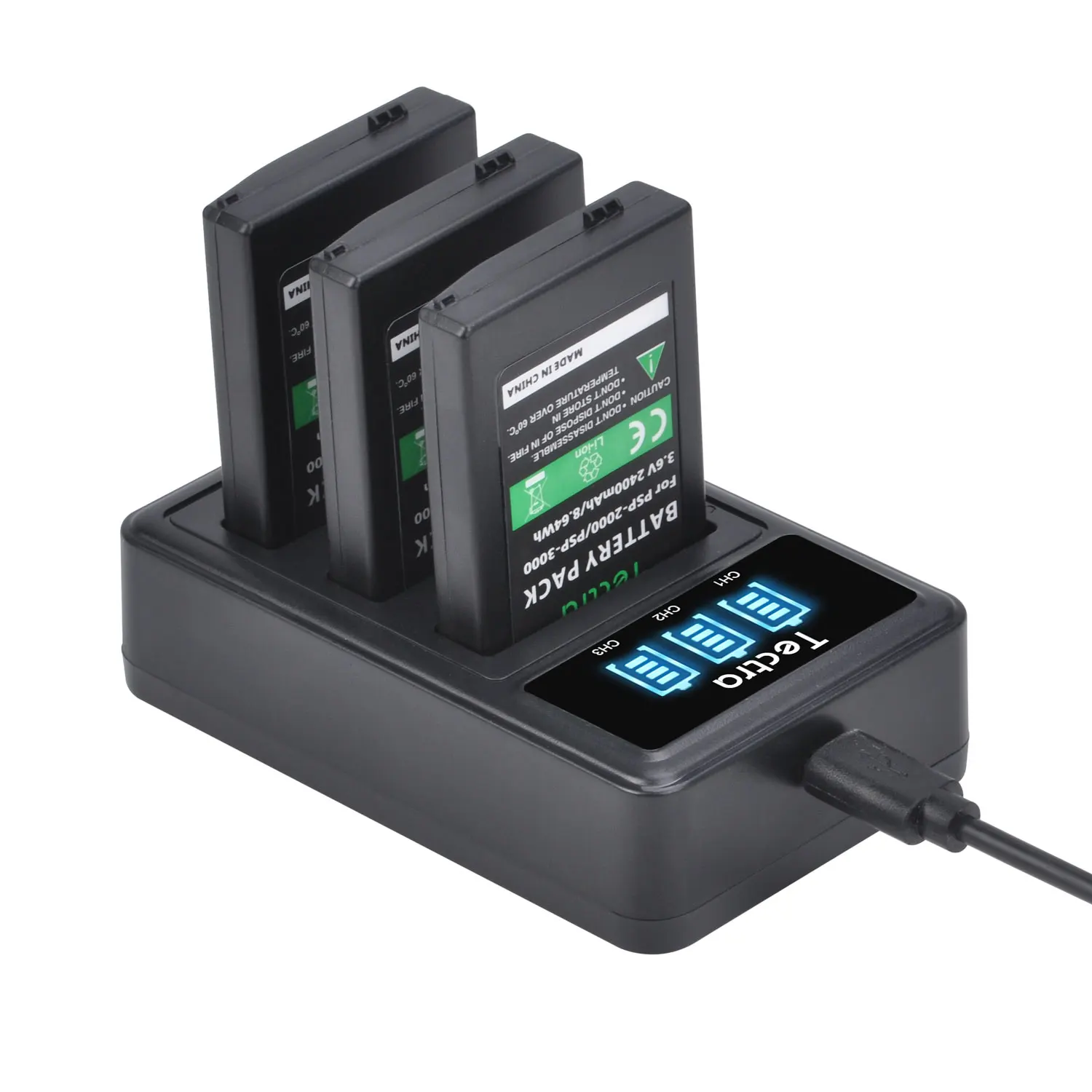 2400mah Battery+ Led Charger For Sony Psp 3000 Psp Slim 2000 Psps110