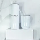 Mug USA Warehouse Private Label Cheap Colored Thermos Sublimation Tumbler Transfer Mug With Rubber Bottoms