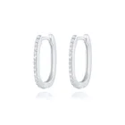 Stud Earrings New Hot-selling Diamond-studded Personality Trend S925 Sterling Silver Oval Stud Earrings