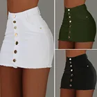 Mini Skirt Jeans 2022 Hot Summer Mini Skirt Women Front Open Skinny Hip Lift Denim Jeans Skirt