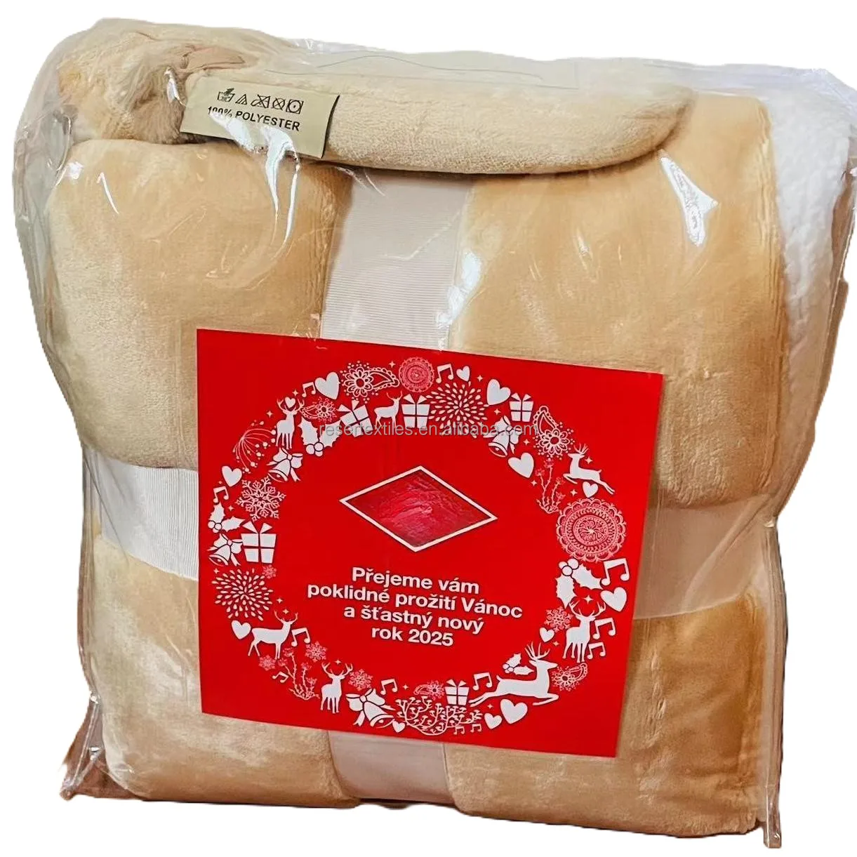 Reversible Sherpa Microfiber Flannel Throw Blanket Soft Woven Pattern for Outdoor Bedding With Winter Hand Warmth Thermofor