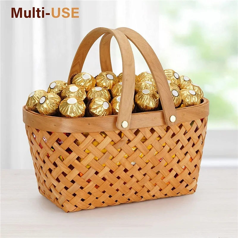 Handmade Woven Natural Storage for Home Decor Picnic Easter Kids Toys Woochip Wicker Baskets
