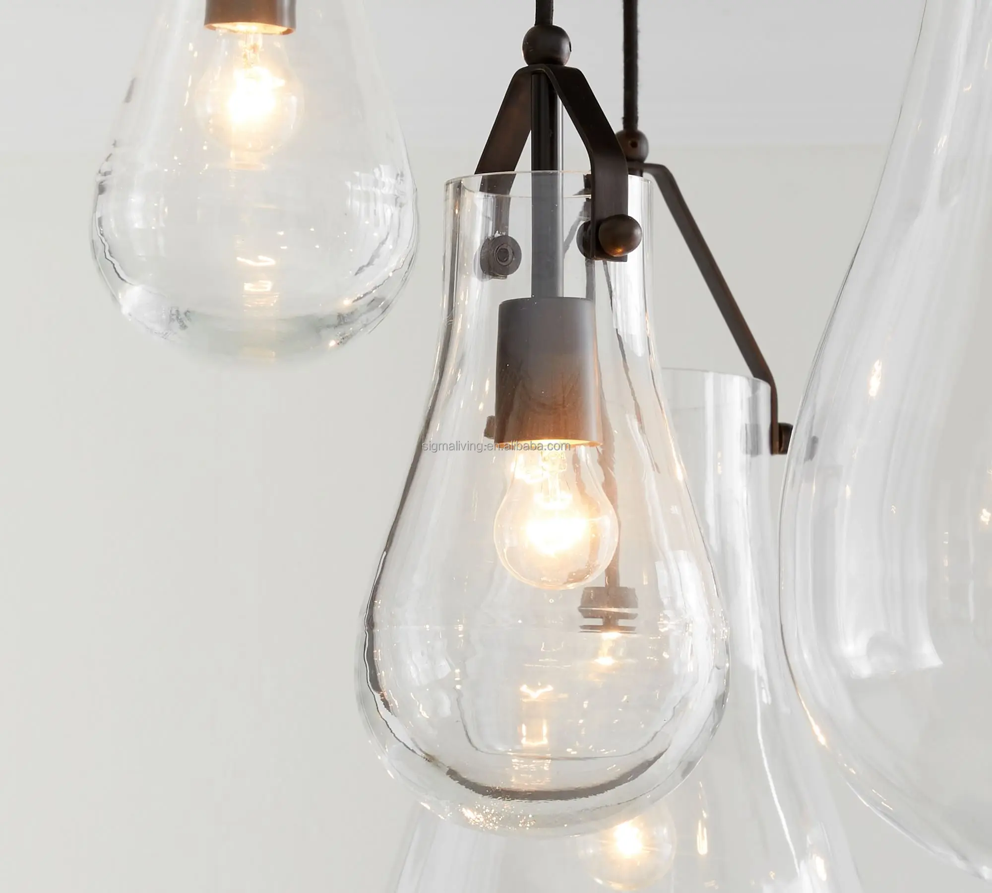 light luxury crystal recycled glass 8-light chandelier