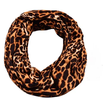 European American leopard print zipper neck guard pocket scarf infinity scarf Neck Gaiters