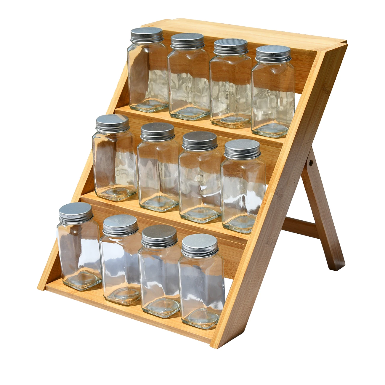 Spice Rack Seasoning Drawer Organizer Premium Bamboo Kitchen Accessories Storage Holders & Racks Customized Package 500 Pcs
