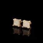 Earrings Diamond Iced Out Hip Hop Jewelry Bling CZ Square Studs Earrings Diamond Earrings Women