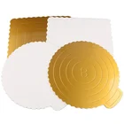 Cardboard Sale Factory 4-16 Inch White Gold Foil Thick Round Paper Cardboard Cake Tray