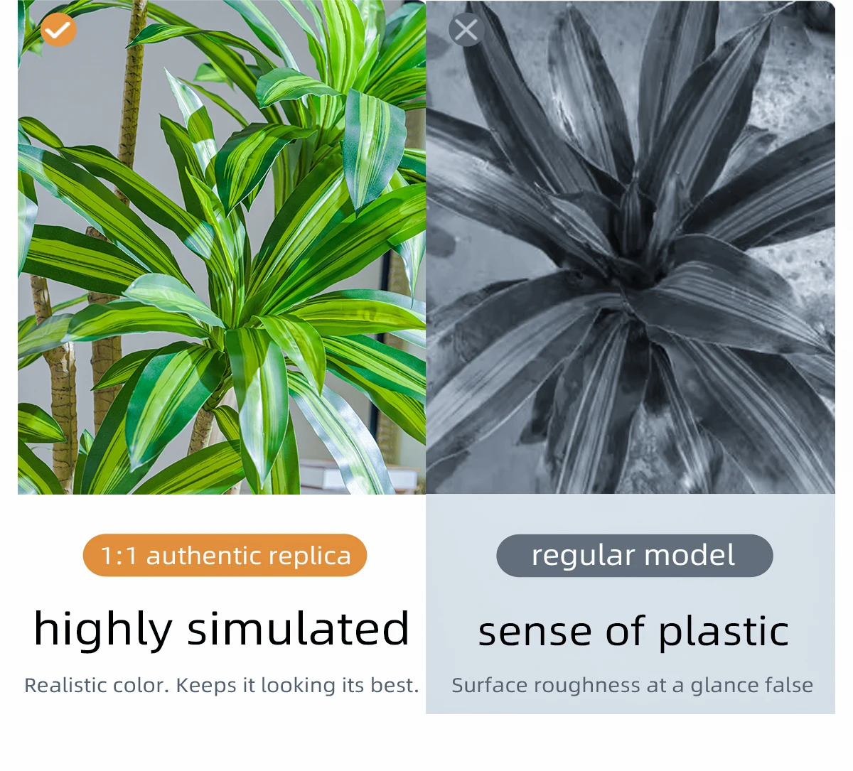 Artificial Simulated Dracaena Fragrans Plastic Decorative Green Tree for Home or Office Pot Decorative Christmas Garden Greenery details