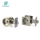 Lock Doors Door Hook Lock Heavy Duty Zinc Alloy Square Cavity Slider Privacy Double Hook Pocket Lock Sliding Doors