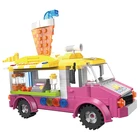 Toy COGO 183 PCS City Girl Beach Juice Car Kids Educational Plastic Build Block Toy Set For Gift