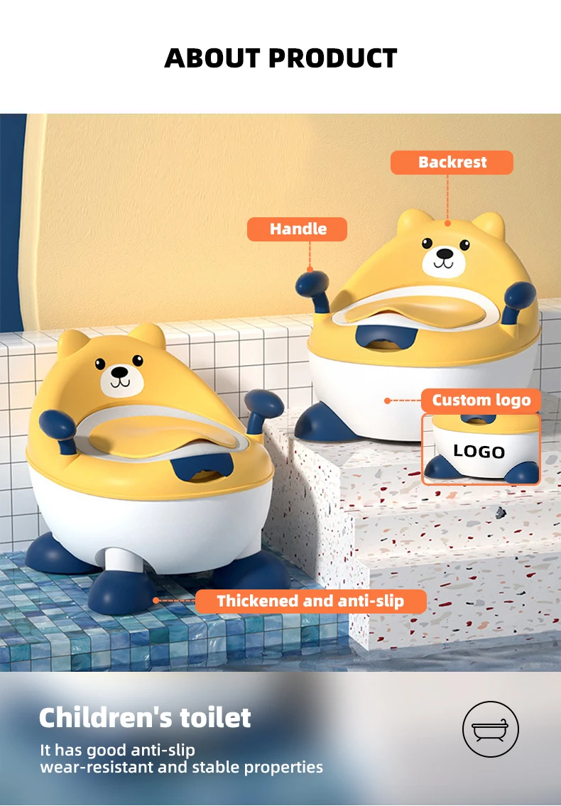 product wanuo cute style bear baby toilet baby potty training toilet non slip plastic baby toilet seat-1