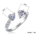 Gold Cz Ring Wedding Rings New Fashion Gold Silver Cz Ring Heart Adjustable Wedding Ring For Women