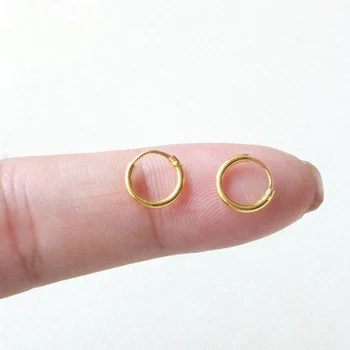 New fashion jewelry 925 sterling silver gold plating Tiny gold hoop earring