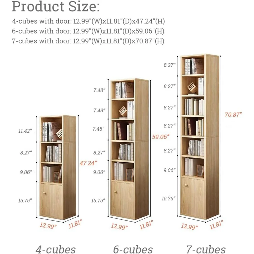 product modern white storage cabinet for home office living room 4 open shelves with lattices door cubes bookshelf tower rack-3
