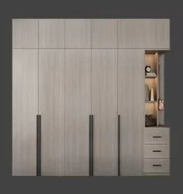 Modern Light and Luxury contracted Nordic solid wood  wardrobe small family bedroom minimalist storage of large wardrobe