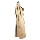 Women Jacket Women Winter Fashion Solid Color Loose Retro Style Belt Long Jacket With Button